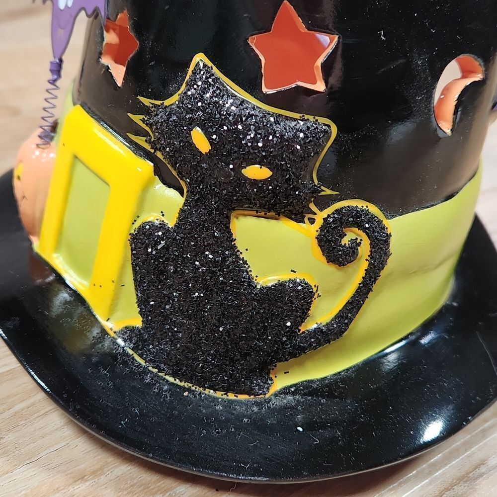 💜Partylite Black Whimsical Witch Hat Tealight Candle Holder - Picture 6 of 10